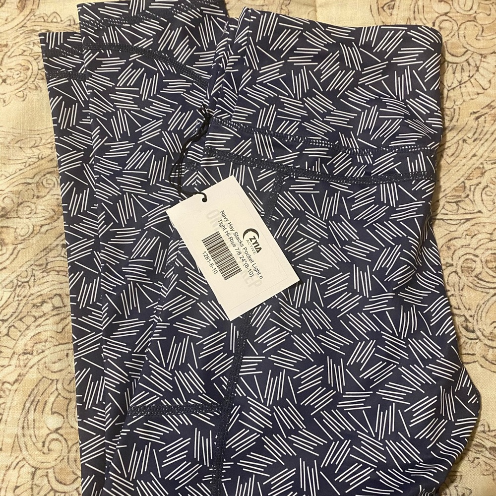 Zyia Navy Hay Stacks Pocket Light N Tight Hi-Rise